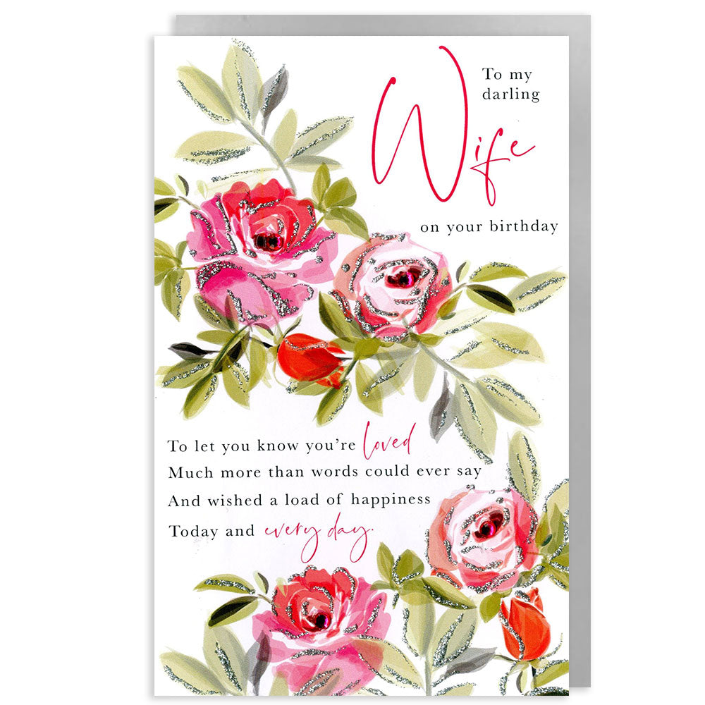 To My Darling Wife Embellished Birthday Greeting Card
