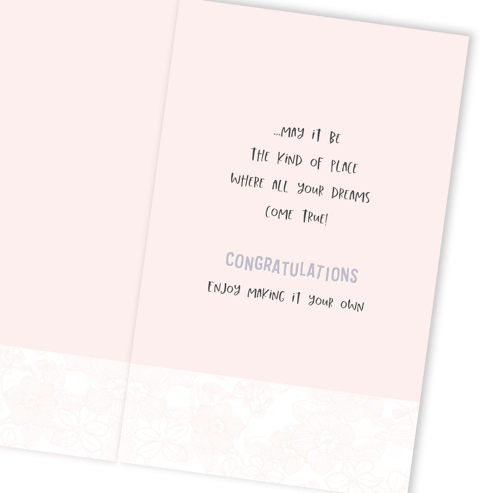 Happy New Home Embellished New Home Greeting Card