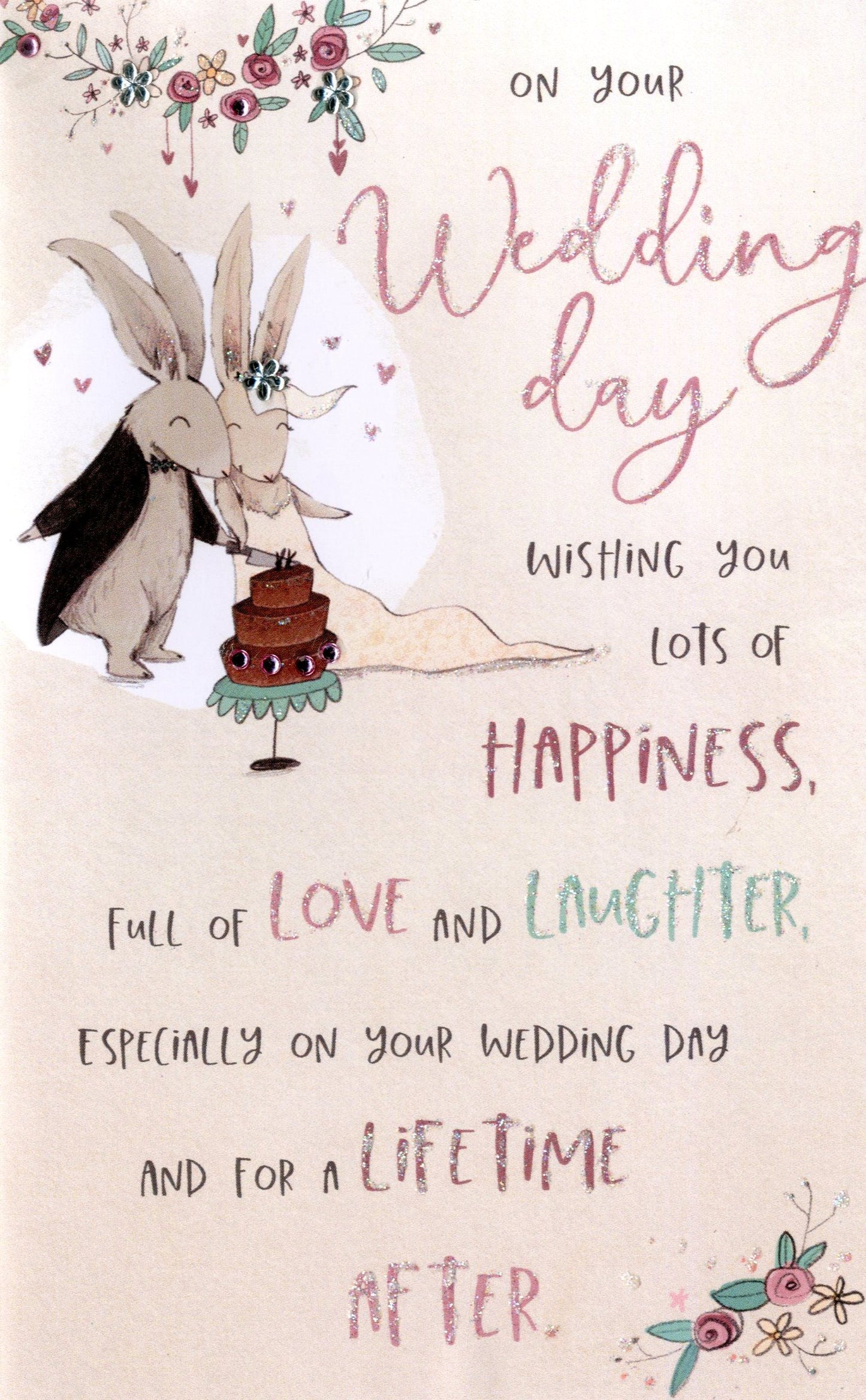 On Your Wedding Day Embellished Wedding Greeting Card