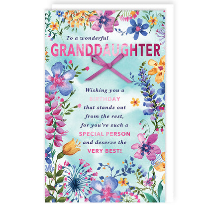 Wonderful Granddaughter Embellished Birthday Greeting Card