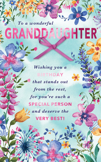Wonderful Granddaughter Embellished Birthday Greeting Card