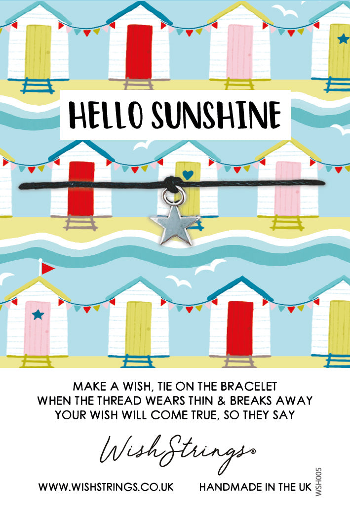 Colourful Sunshine Beach Huts Wish String Bracelet With Lucky Charm