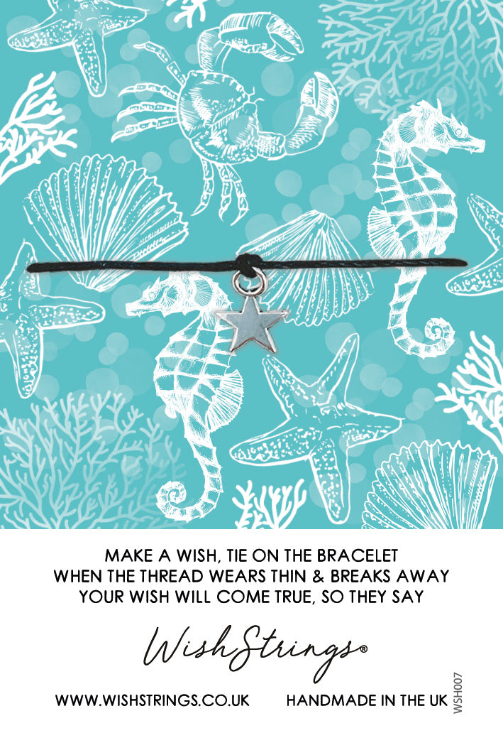 Seaside Theme With A Star Charm Wish String Bracelet With Lucky Charm