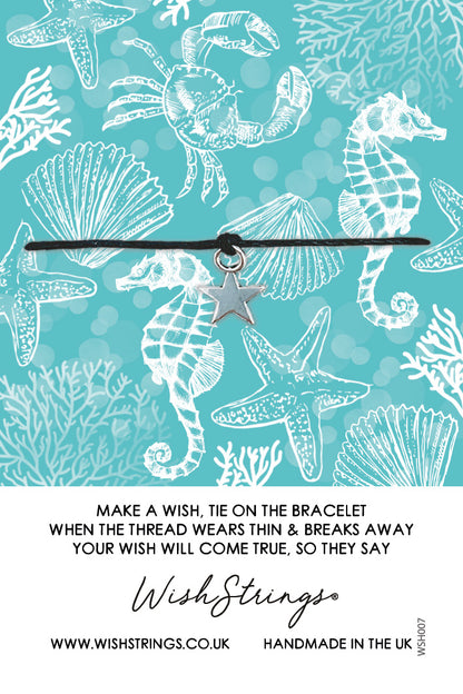 Seaside Theme With A Star Charm Wish String Bracelet With Lucky Charm
