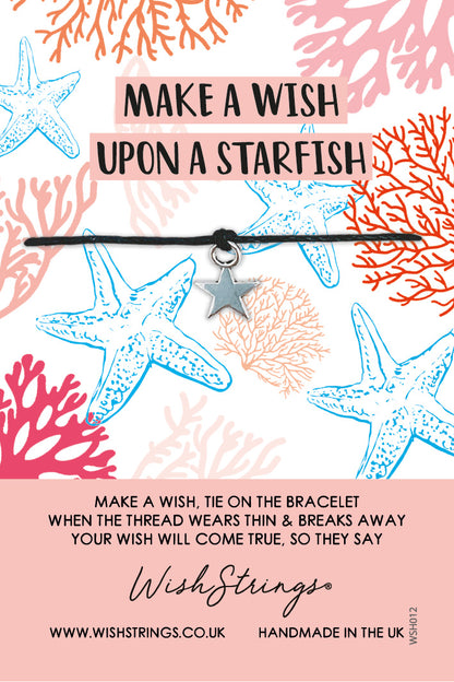 Starfish Pattern With Star Charm Wish String Bracelet With Lucky Charm