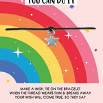 Believe You Can Do It Rainbow Wish String Bracelet With Lucky Charm