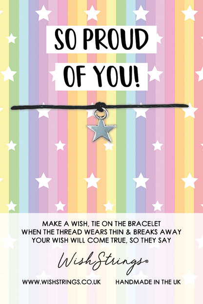 So Proud Of You Star Charm Wish String Bracelet With Lucky Charm