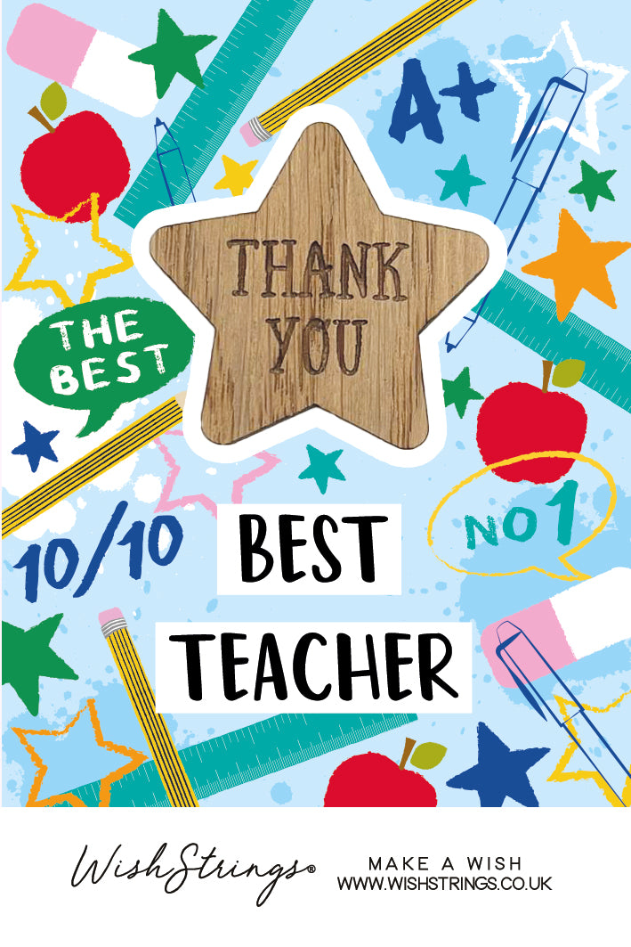 Thank You Best Teacher No1 Wooden Wish Token