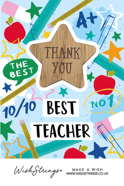 Thank You Best Teacher No1 Wooden Wish Token