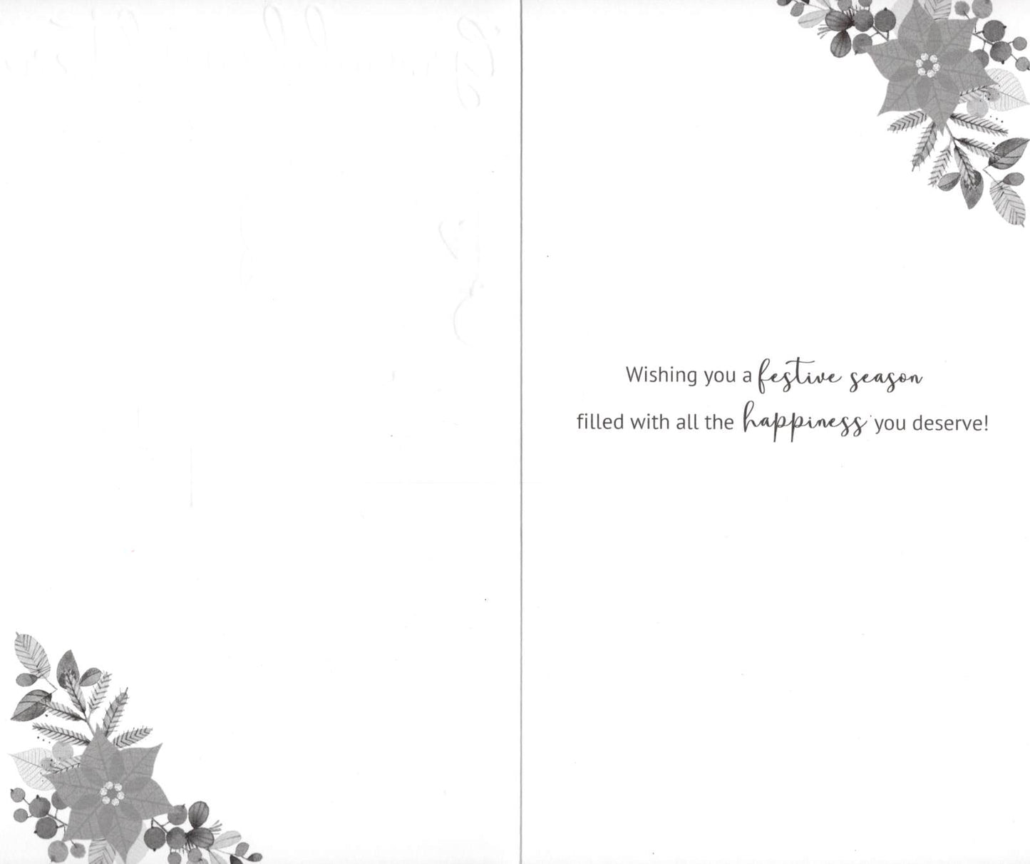 Granddaughter Poinsettia Embellished Christmas Card Hand-Finished