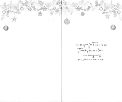 Husband Xmas Spirit Embellished Christmas Card Hand-Finished