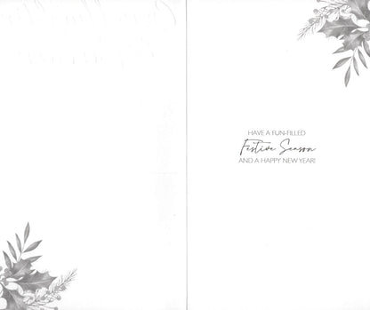 Granddaughter & Partner Embellished Christmas Card Hand-Finished