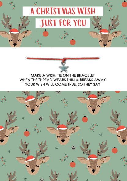 Cards 'n' Wishes Just For You Wishstring Bracelet & Christmas Card
