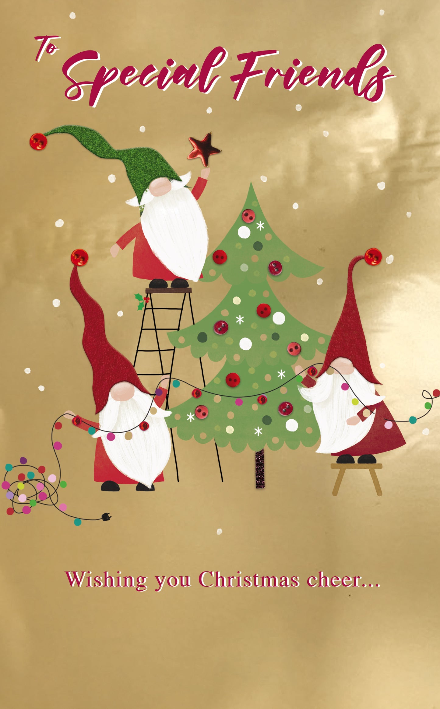 Special Friends Xmas Tree Embellished Christmas Card