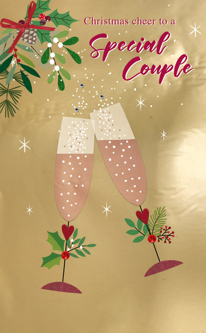 Special Couple Christmas Cheer Embellished Christmas Card