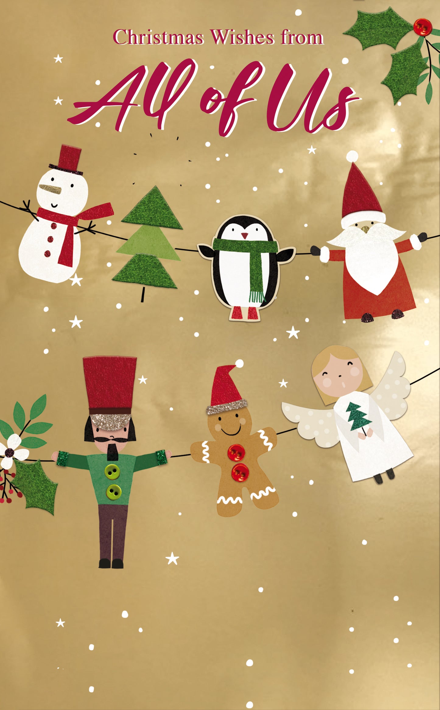 From All Of Us Festive Garland Embellished Christmas Card