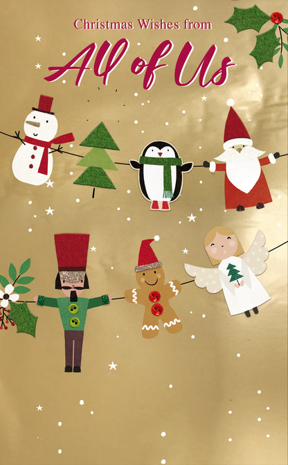From All Of Us Festive Garland Embellished Christmas Card