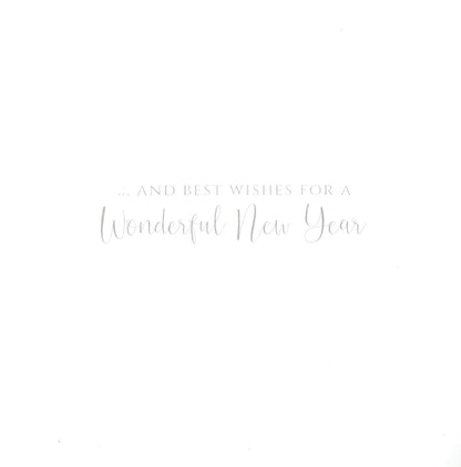 Box of 6 Festive Wreath & Bow Luxury Hand-Finished Christmas Cards