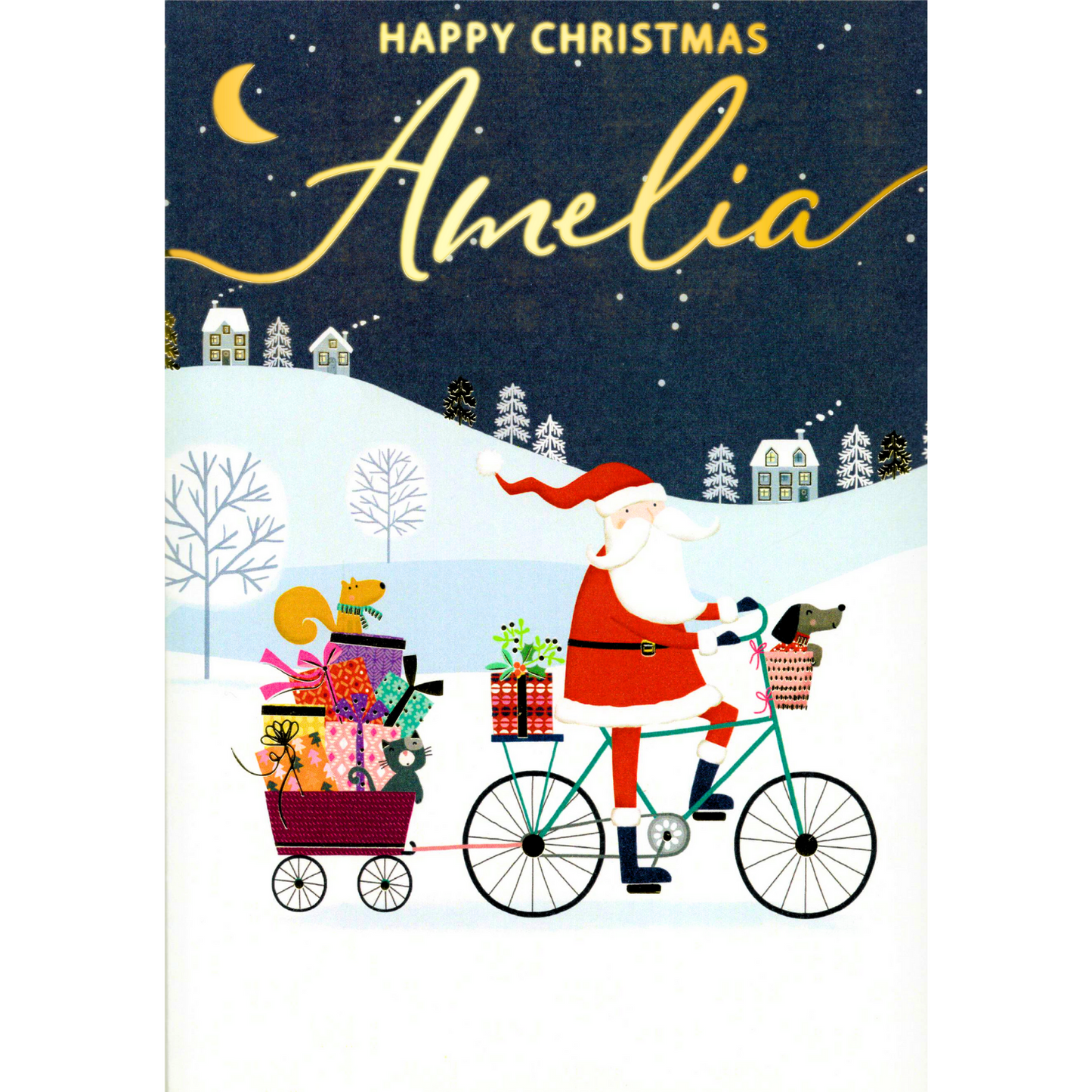 Personalised Amelia Singing Musical Christmas Card