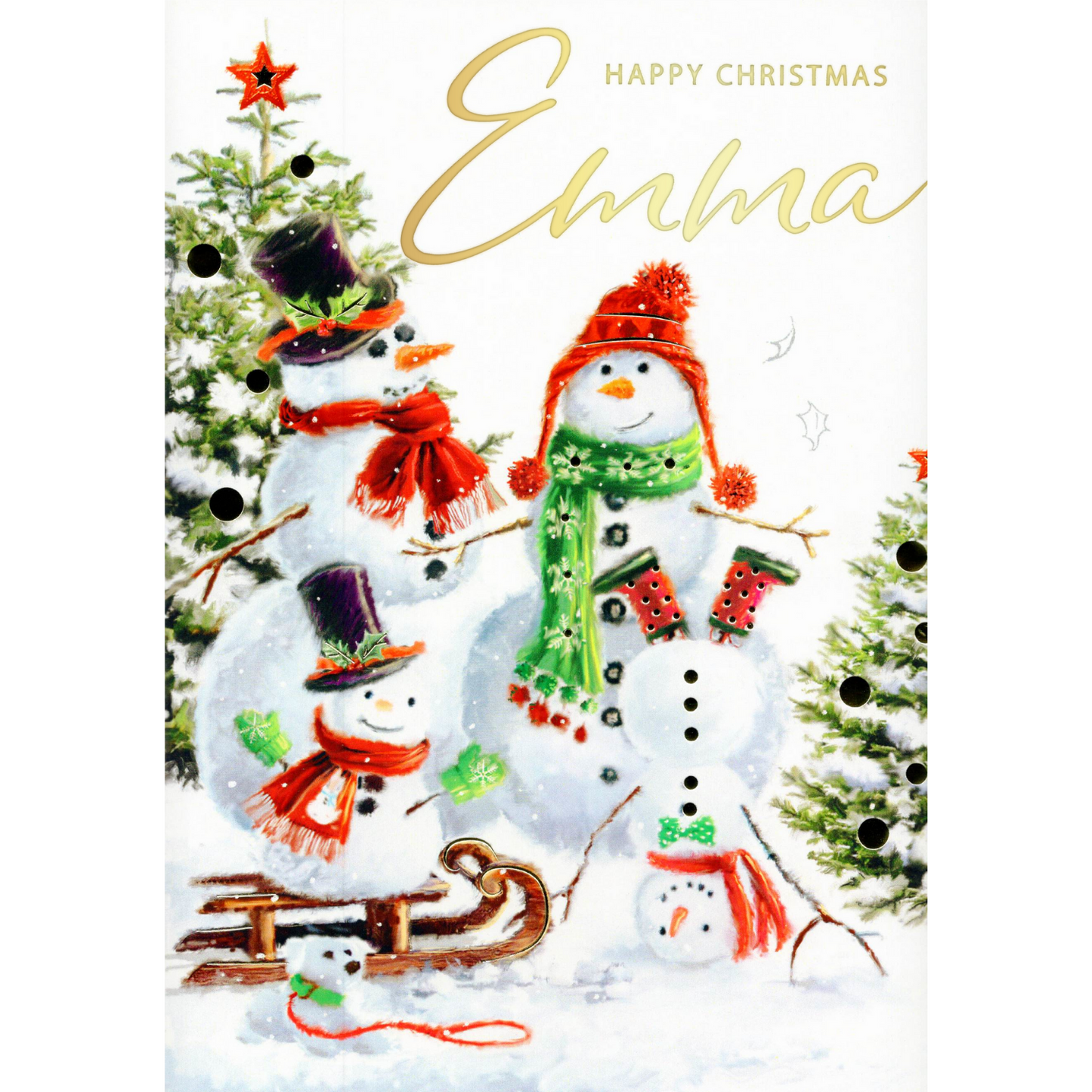 Personalised Emma Singing Musical Christmas Card