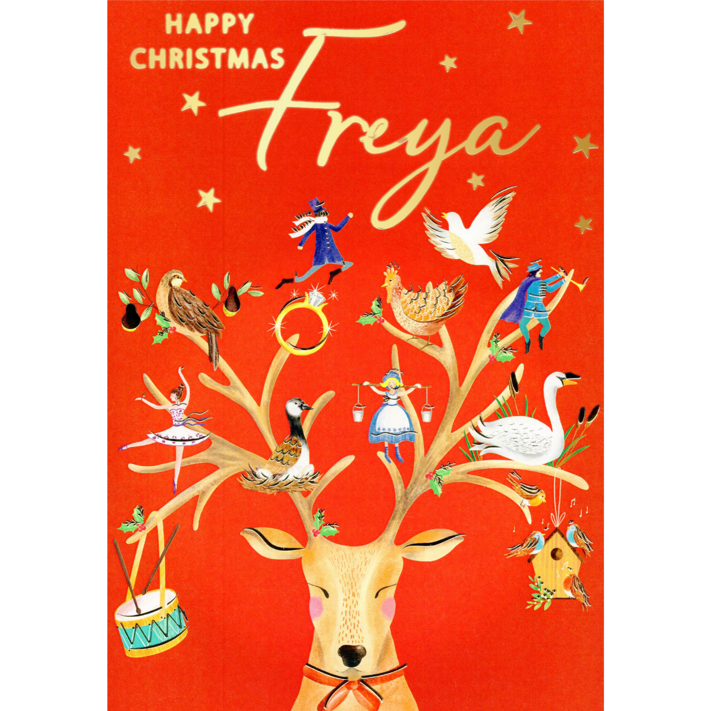 Personalised Freya Singing Musical Christmas Card