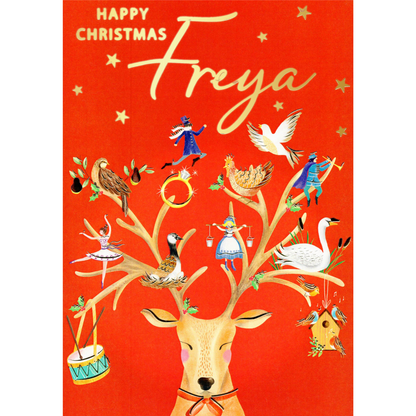 Personalised Freya Singing Musical Christmas Card