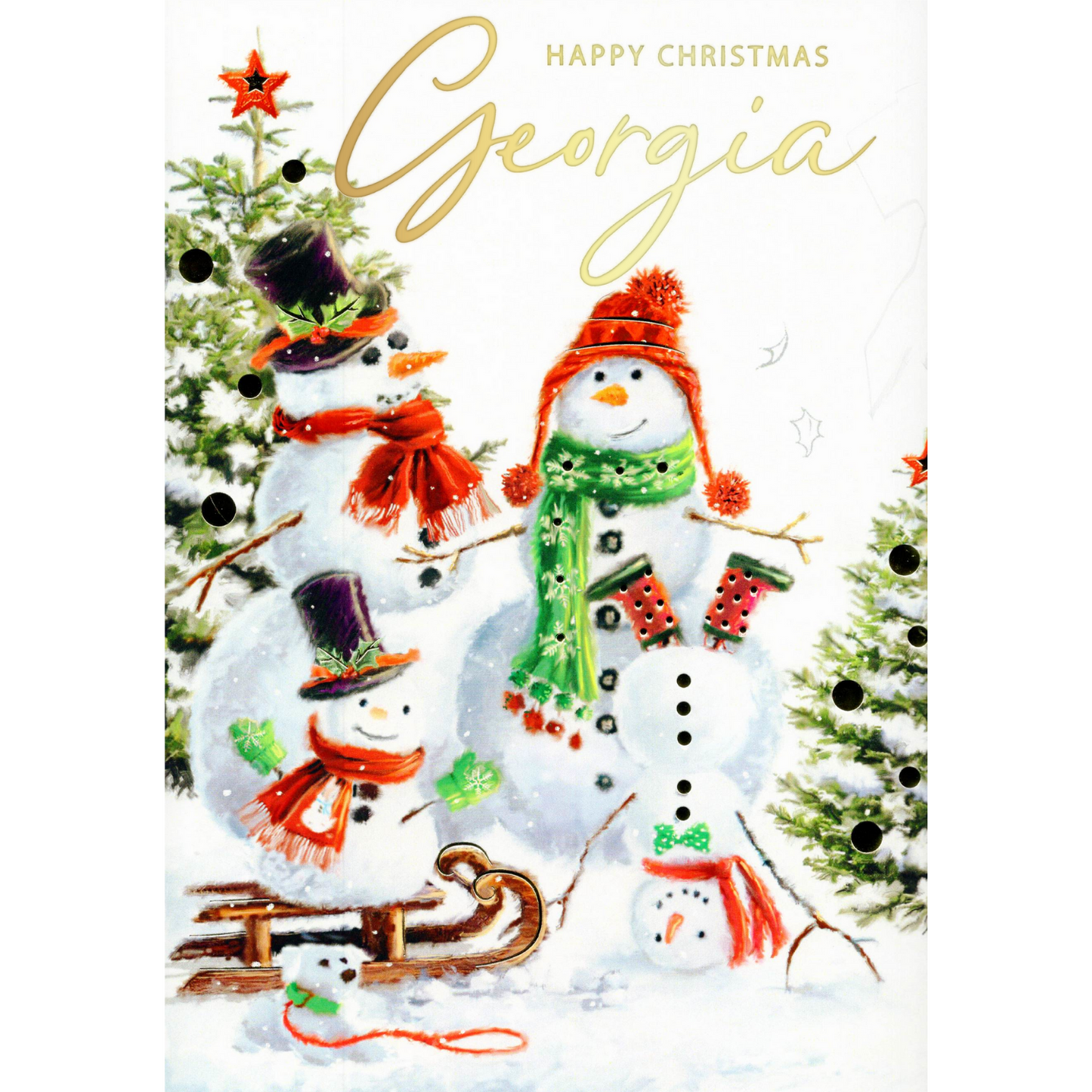 Personalised Georgia Singing Musical Christmas Card