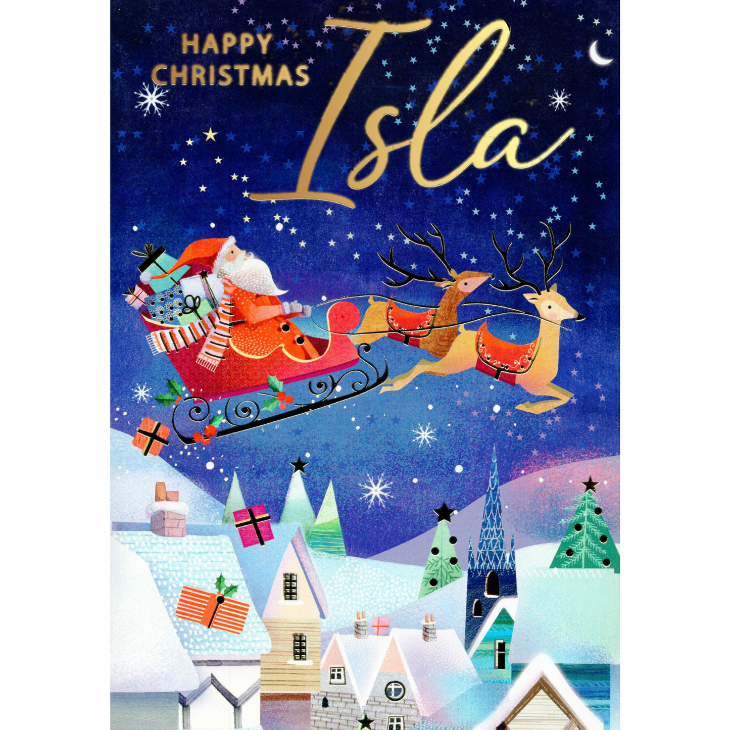 Personalised Isla Singing Musical Christmas Card