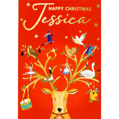 Personalised Jessica Singing Musical Christmas Card