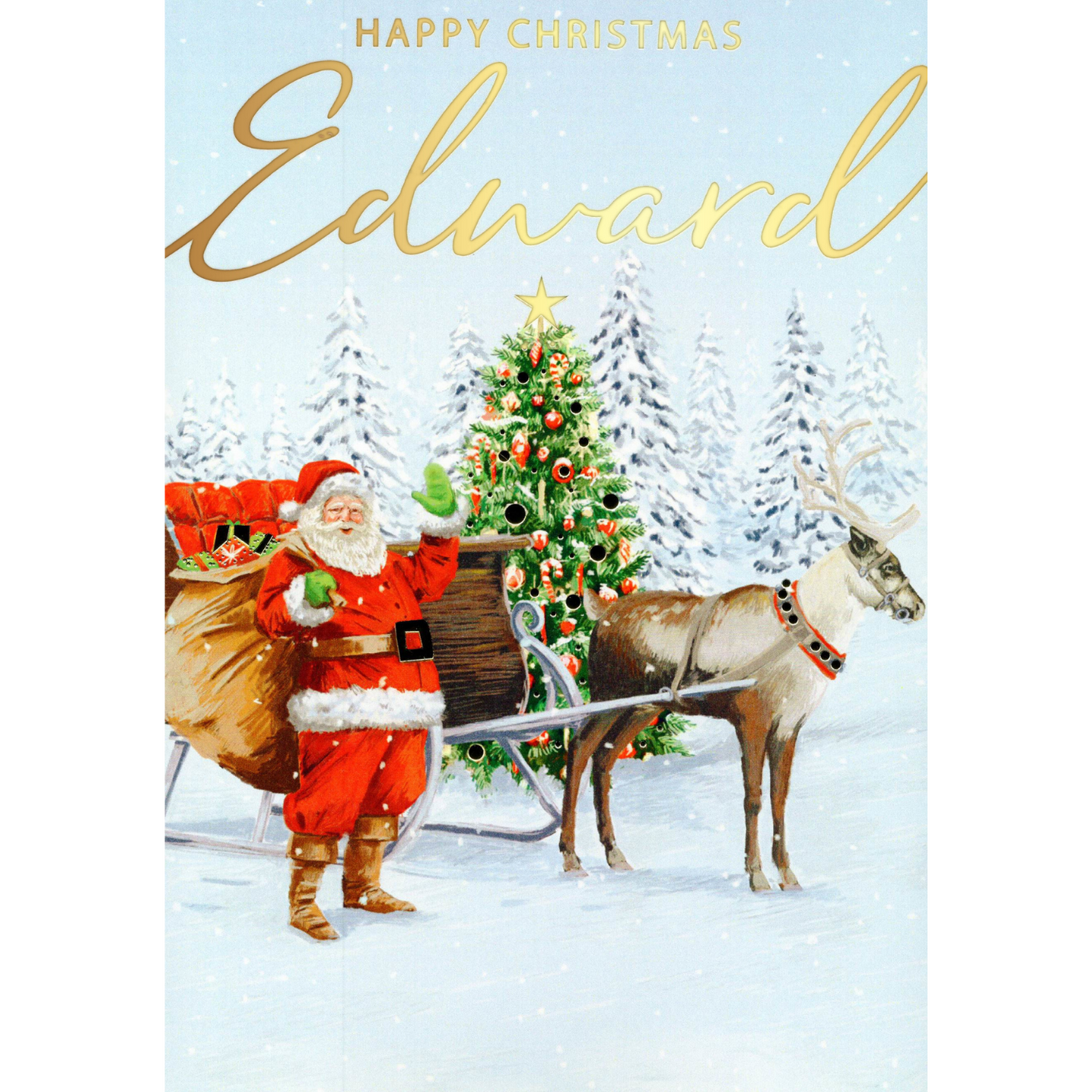 Personalised Edward Singing Musical Christmas Card