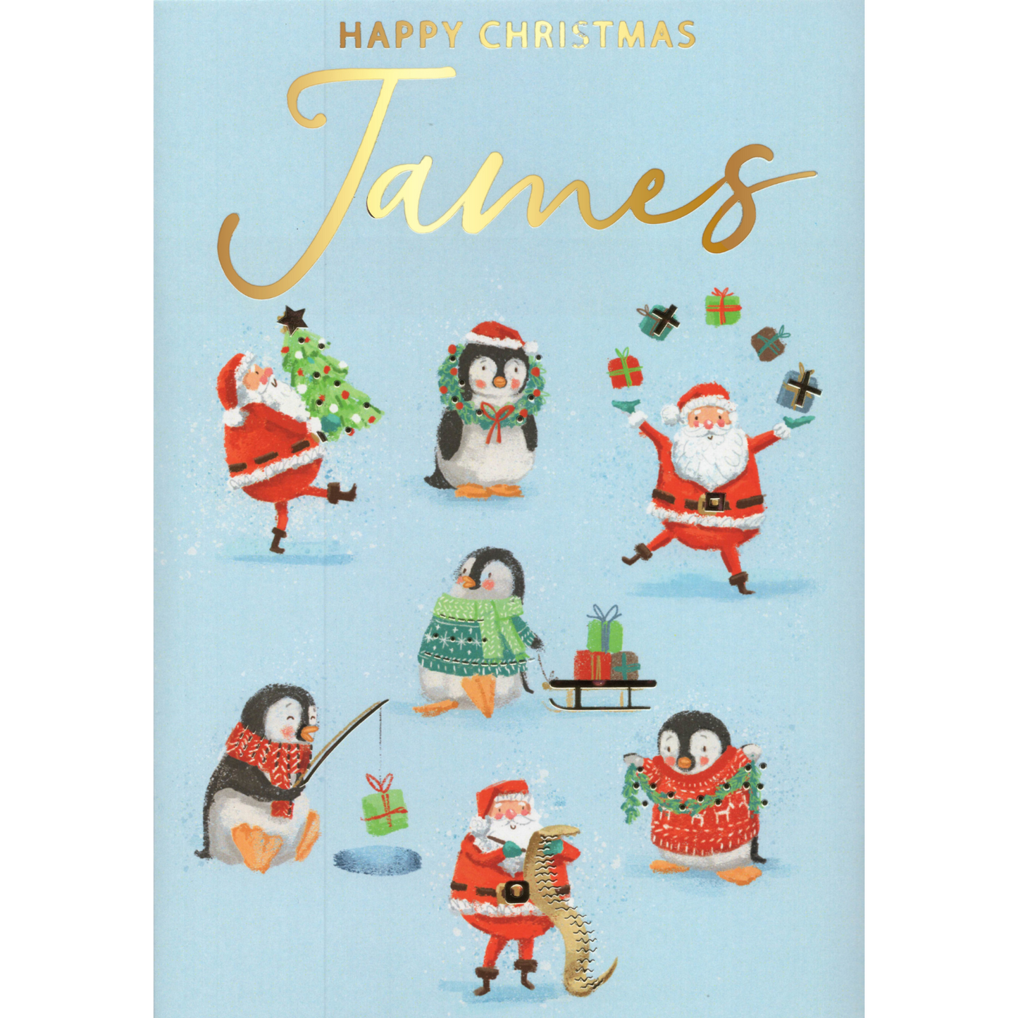 Personalised James Singing Musical Christmas Card