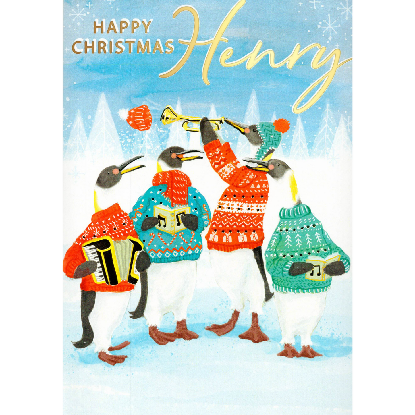 Personalised Henry Singing Musical Christmas Card