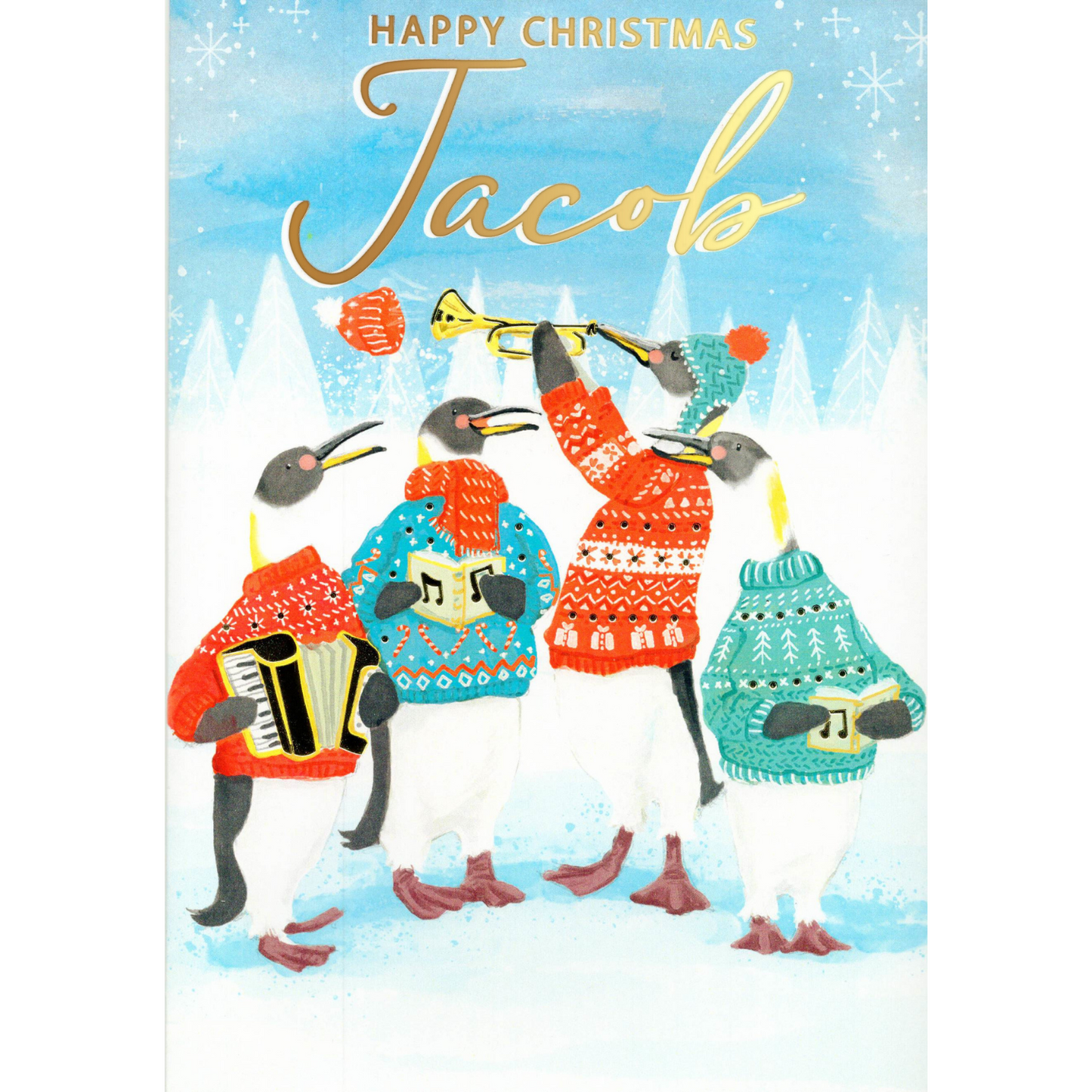 Personalised Jacob Singing Musical Christmas Card