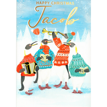 Personalised Jacob Singing Musical Christmas Card