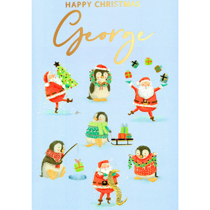Personalised George Singing Musical Christmas Card