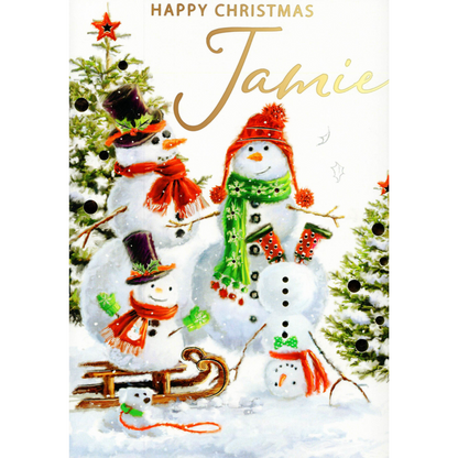 Personalised Jamie Singing Musical Christmas Card