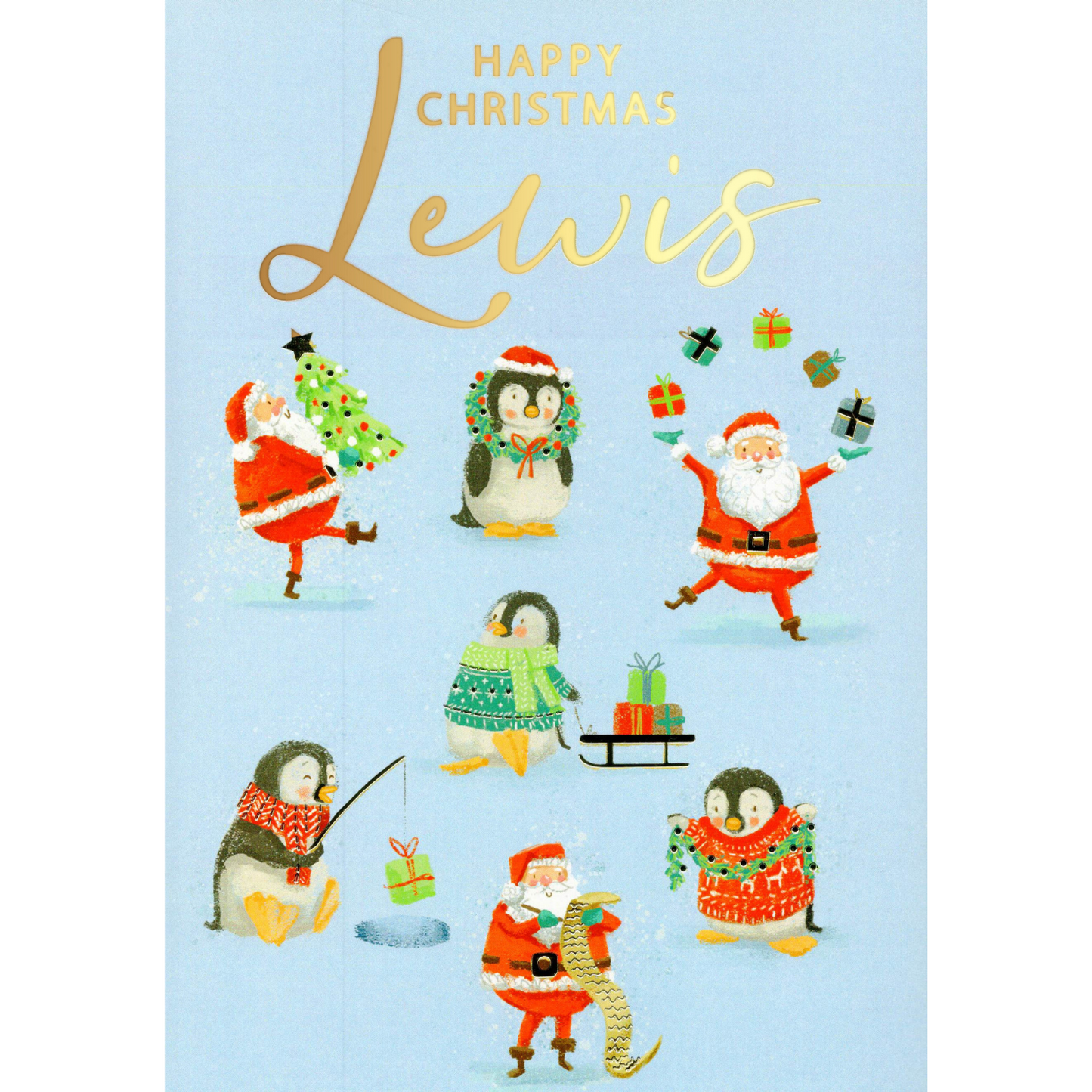 Personalised Lewis Singing Musical Christmas Card
