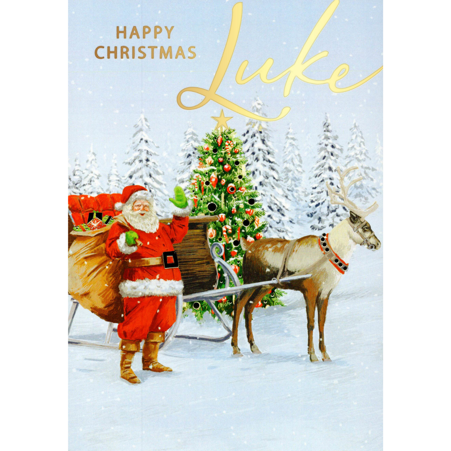Personalised Luke Singing Musical Christmas Card