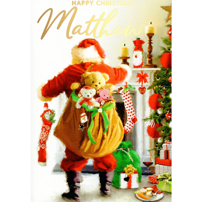Personalised Matthew Singing Musical Christmas Card