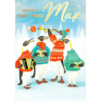 Personalised Max Singing Musical Christmas Card