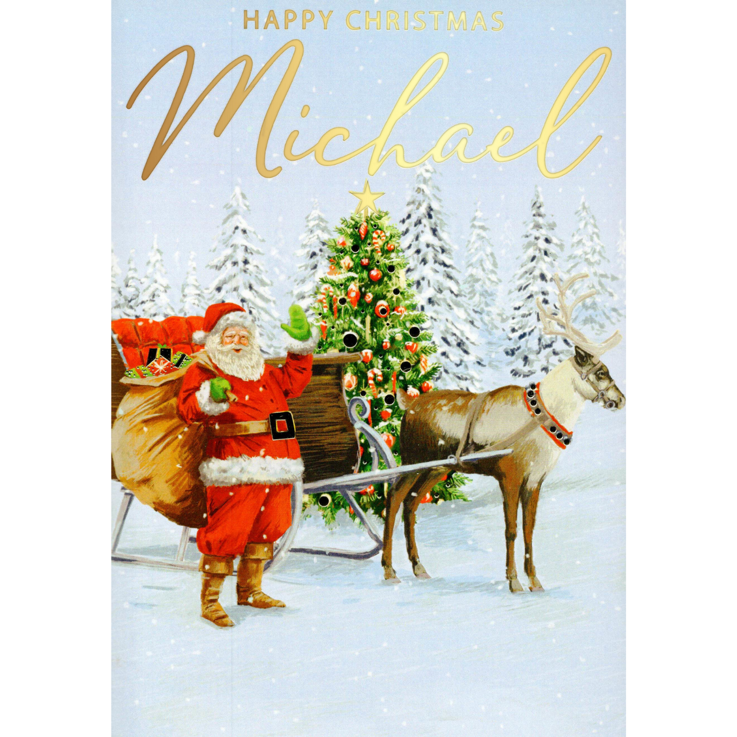 Personalised Michael Singing Musical Christmas Card