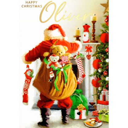 Personalised Oliver Singing Musical Christmas Card