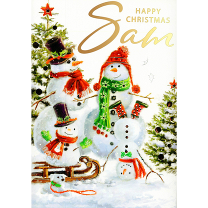 Personalised Sam Singing Musical Christmas Card