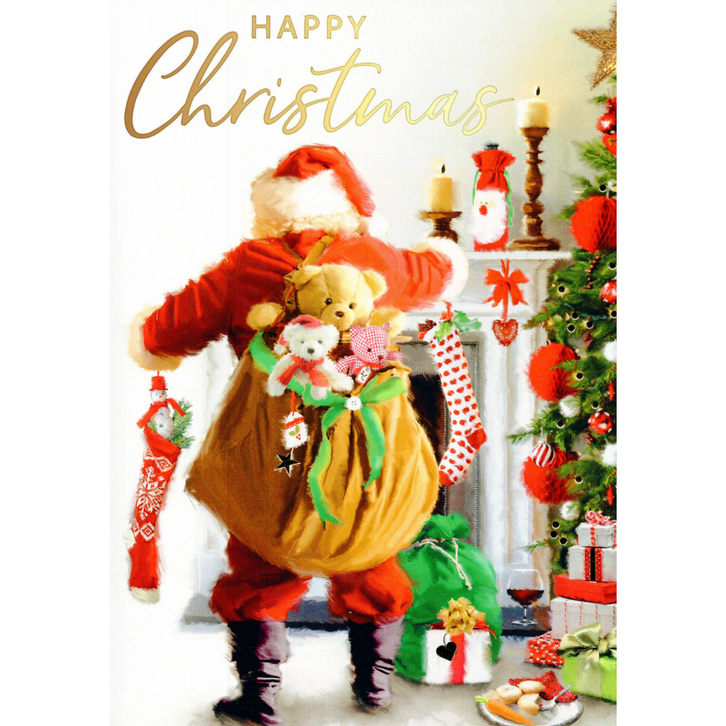 Musical Santa Claus Is Comin' Singing Christmas Card