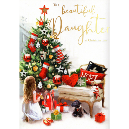 Beautiful Daughter Singing Musical Christmas Card