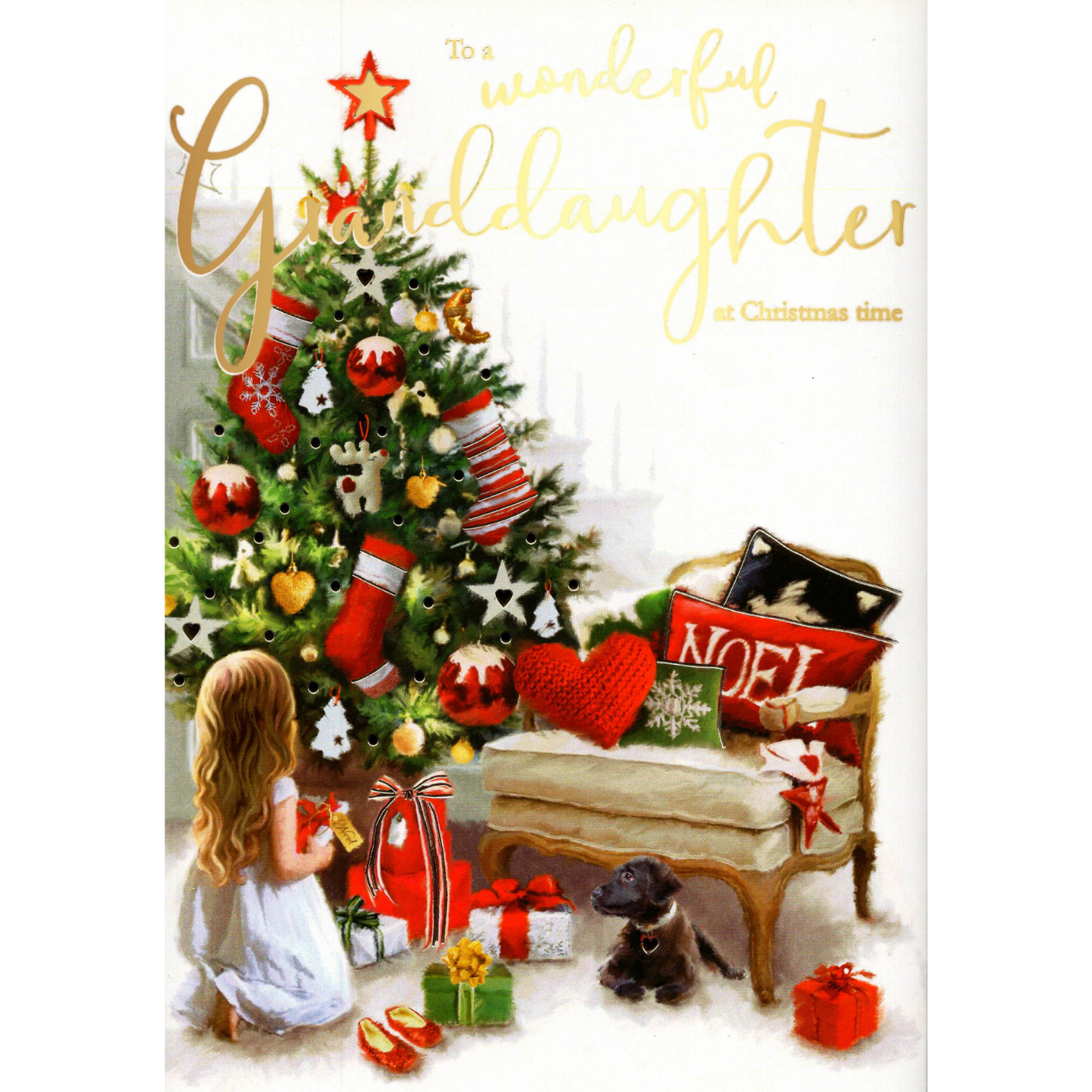 Wonderful Granddaughter Singing Musical Christmas Card