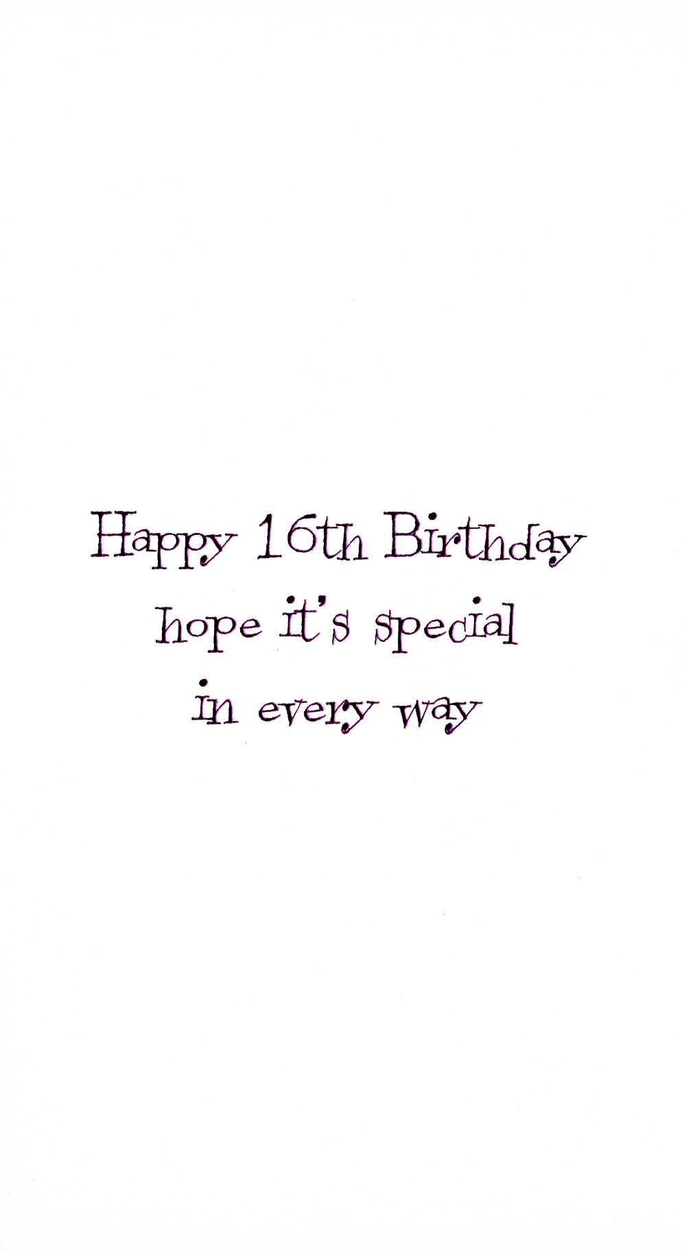 Teens 16th Birthday 16 Today Embellished Greeting Card
