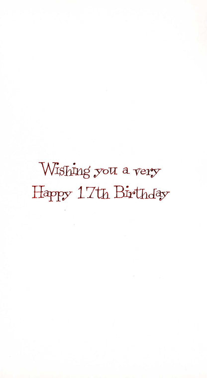 Teens 17th Birthday 17 Today Embellished Greeting Card