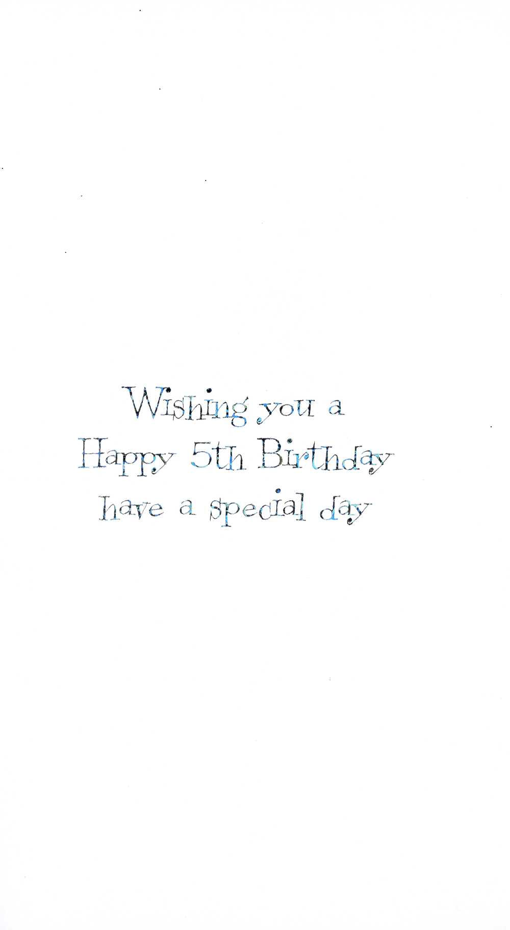 Boys 5th Birthday 5 Today Embellished Greeting Card