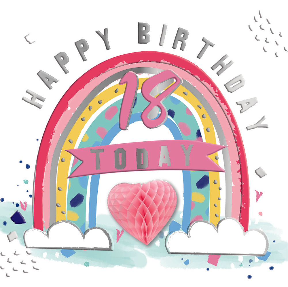18 Today Fold Out Honeycomb 18th Birthday Greeting Card
